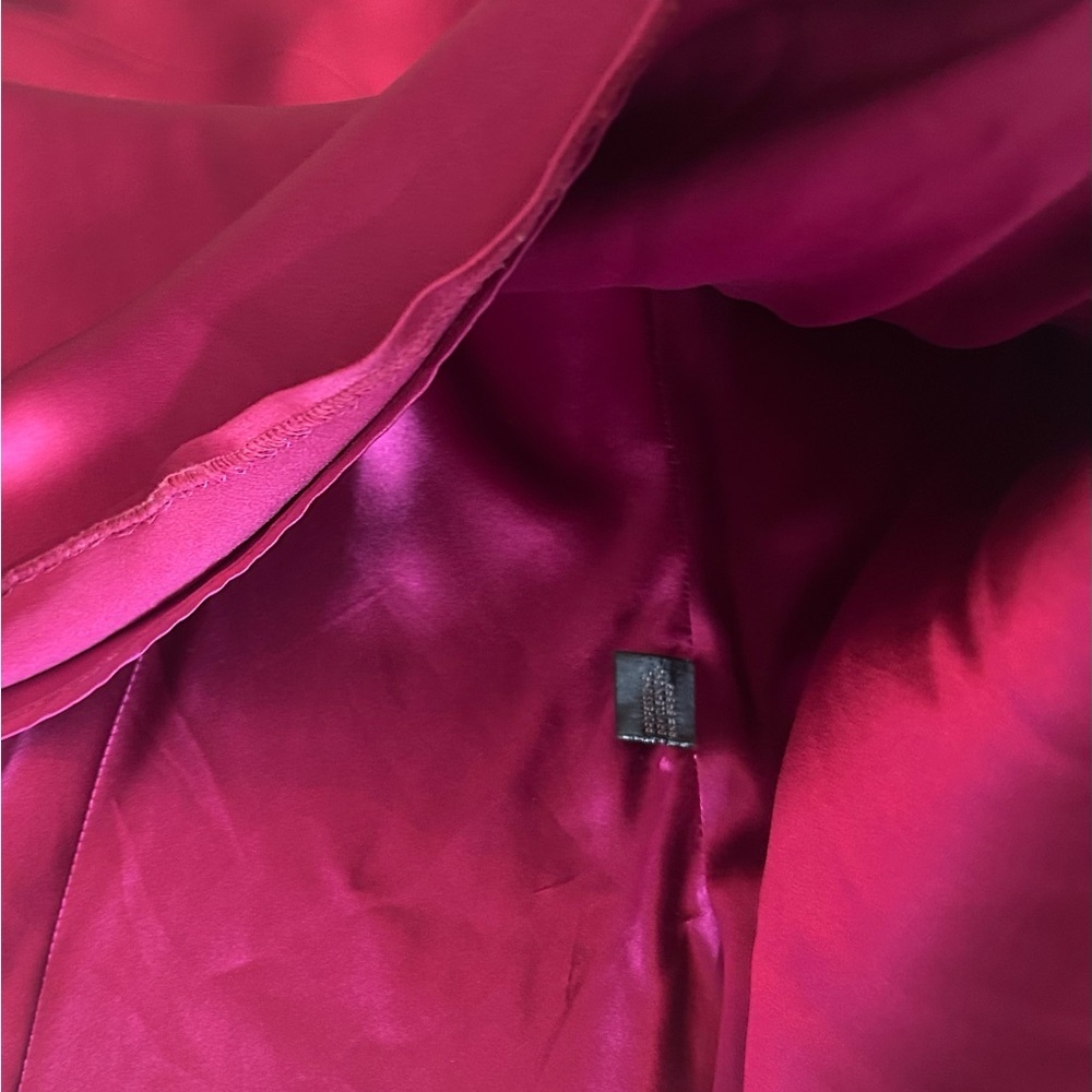 Carmen Marc Valvo VTG Bergdorf Goodman Magenta Satin Cocktail Slip Dress Sz 6 - Picture 6 of 10
